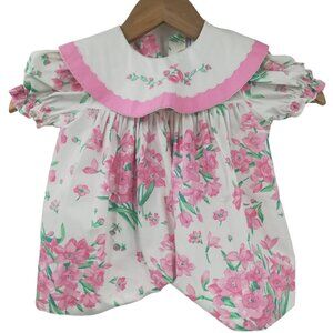 Vintage Pink Floral Kids Dress
